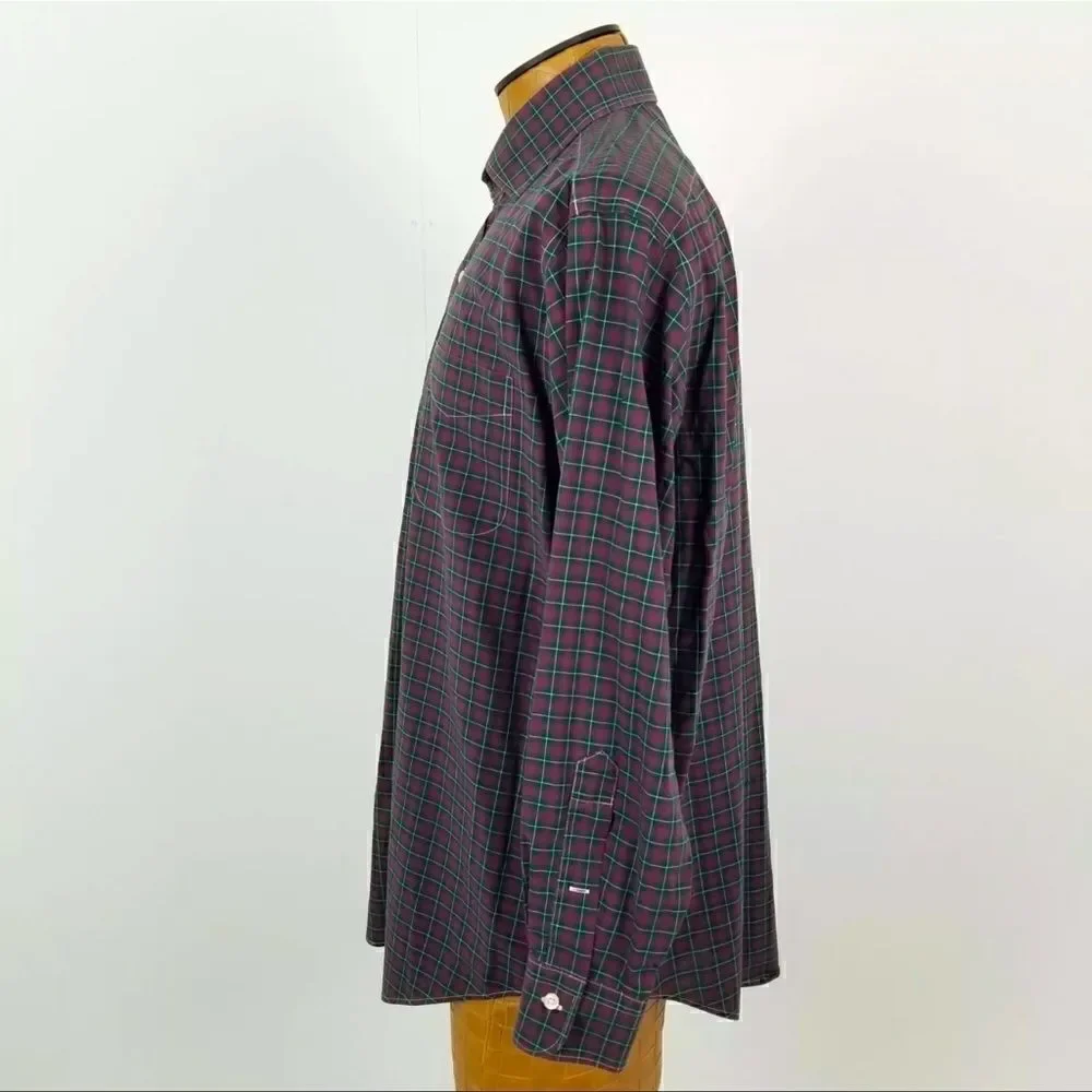 Lauren Ralph Lauren Mens Button down Dress Shirt Red & Green Plaid Size 16.5 32